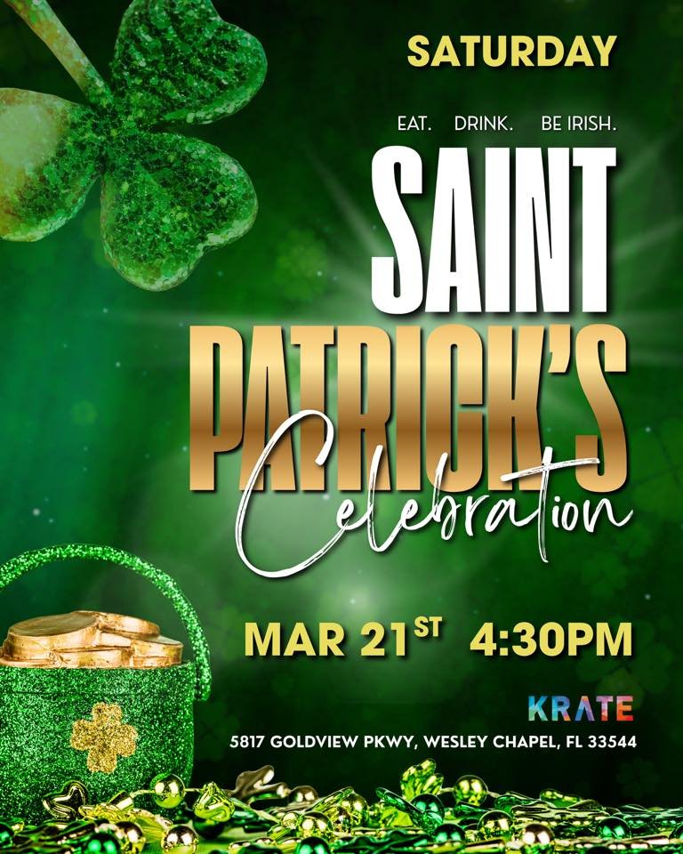 Krate St Patrick's Celebration Announcement.
